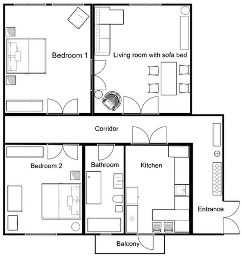 Designer Apartment 110M2 With King Size Beds & Equipped Kitchen Krakow Exterior photo